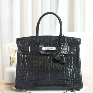 Hermès Birkin 30 Crocodile Niloticus Sellier Black Palladium Hardware