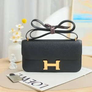 Hermès Constance Elan Bag Black Epsom Leather Gold Hardware