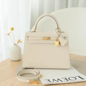 Hermes Kelly 25 Sellier Epsom Bag Craie Gold Hardware