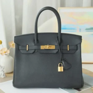Hermes Birkin 30 Epsom Leather Black Gold Hardware