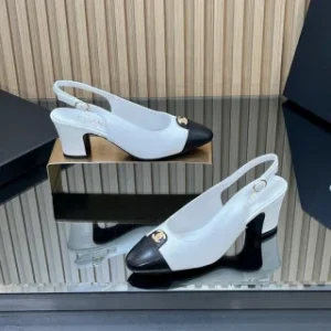 Chanel flat, mid-heel slingback