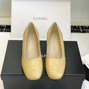 Chanel Square-Toe Mid-Heel Shoes