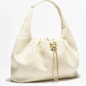 Chanel Hobo Handbag Light Beige