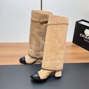 Chanel chain high boots