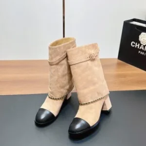 Chanel chain mid-calf boots