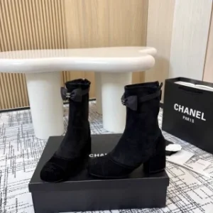 Chanel Classic Chunky Heel Back-Zip Ankle Boots