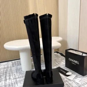 Chanel Classic Chunky Heel Back-Zip Long Boots