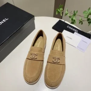 Chanel heart buckle loafers