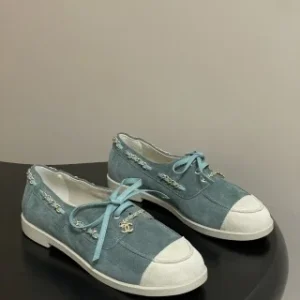 Chanel classic two-tone suede loafers