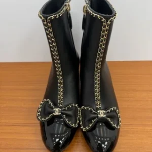 Chanel Bow Ankle Boots