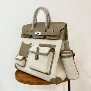 HERMES HAC 40 Cargo Etoupe Silver Hardware