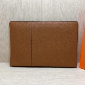 HERMES Double Zip Bag 34cm Cowhide Leather
