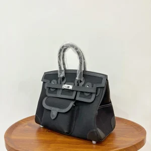HERMES Birkin Cargo Black Silver Hardware