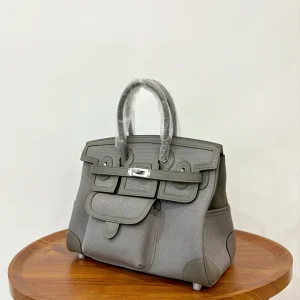 HERMES Cargo 25 Tin Gray Silver Hardware