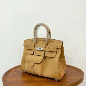 HERMES Birkin Cargo 25 Biscuit Color Silver Hardware