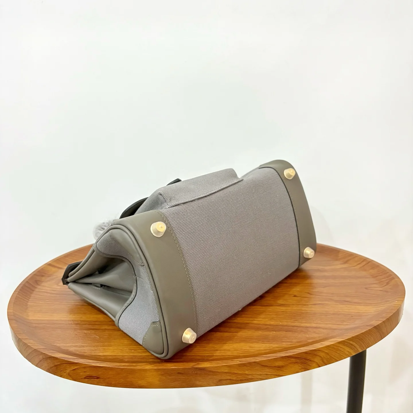 HERMES Cargo 25 Tin Gray Gold Hardware - Image 5