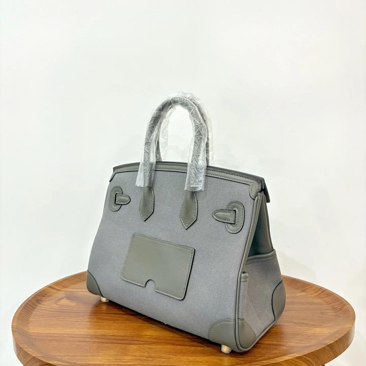 HERMES Cargo 25 Tin Gray Gold Hardware - Image 3