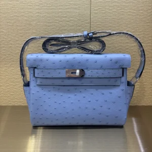 HERMES Kelly 25 Messenger Bag Ostrich Leather