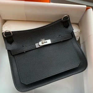 HERMES Jypsiere 28 TC Black Silver Hardware