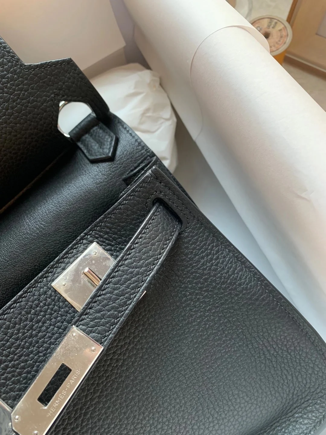 HERMES Jypsiere 28 TC Black Silver Hardware - Image 5