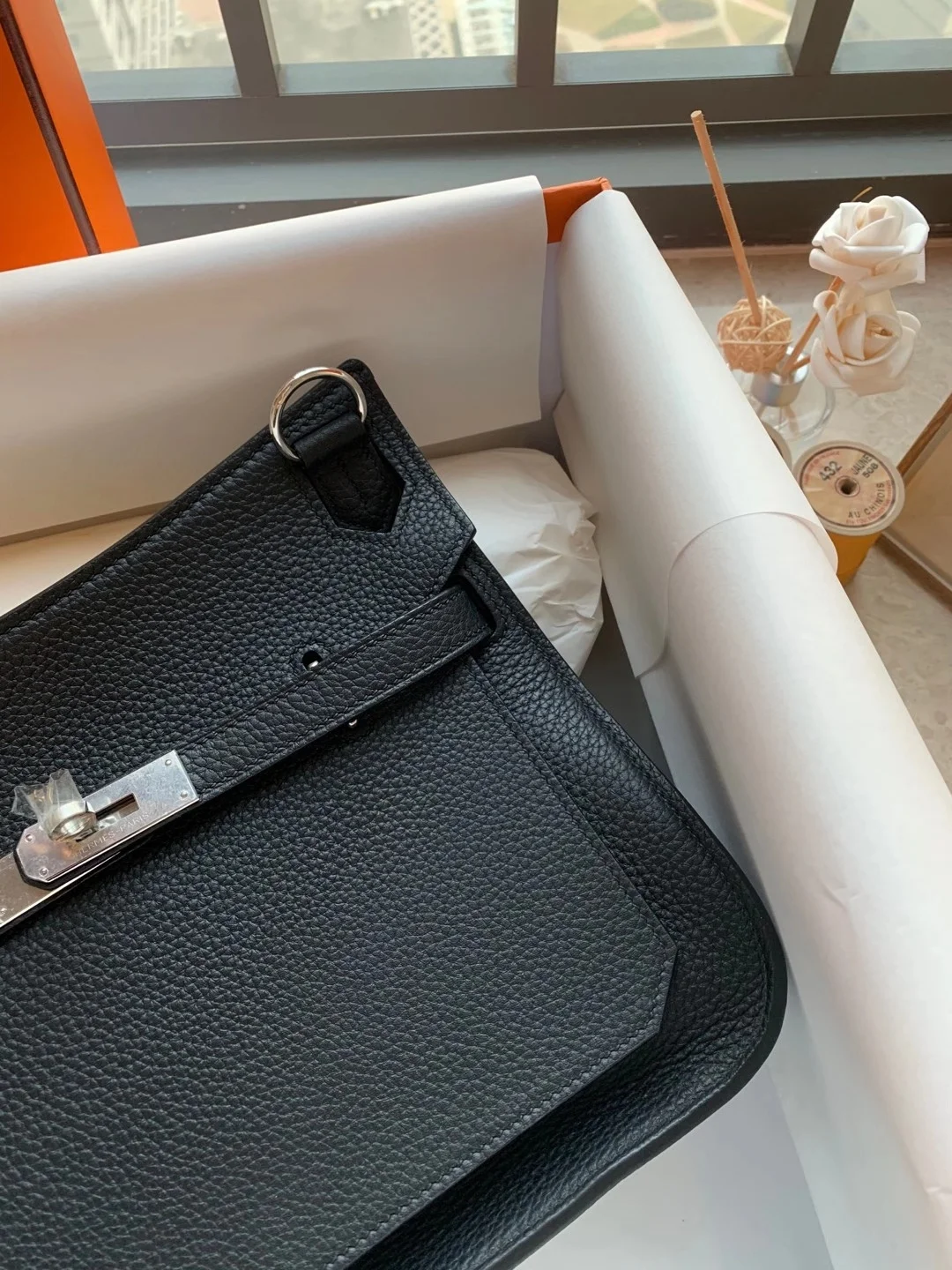 HERMES Jypsiere 28 TC Black Silver Hardware - Image 3