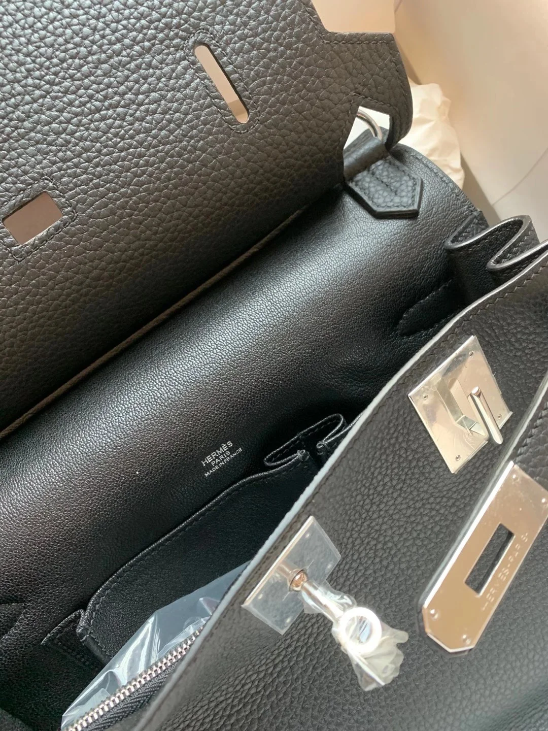 HERMES Jypsiere 28 TC Black Silver Hardware - Image 4