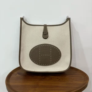HERMES Evelyne 29 Canvas Etoupe