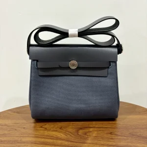 HERMES Mini Herbag Slate Gray Silver Hardware