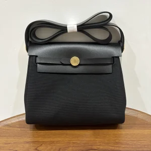 HERMES Mini Herbag Black Gold Hardware