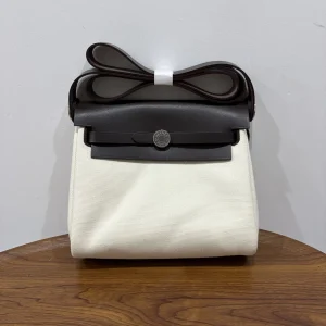 HERMES Mini Herbag Ebony Silver Hardware