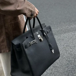 HERMES Birkin 40 Black Togo Leather
