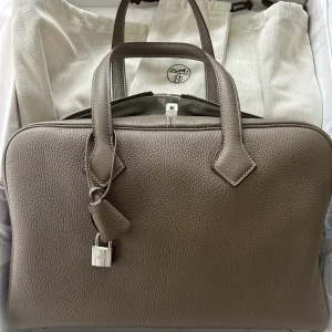 HERMES Victoria 35 Etoupe TC Silver Hardware