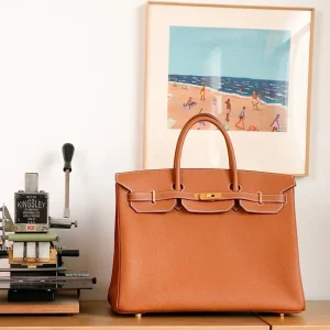 HERMES Birkin 40 Gold Togo Leather