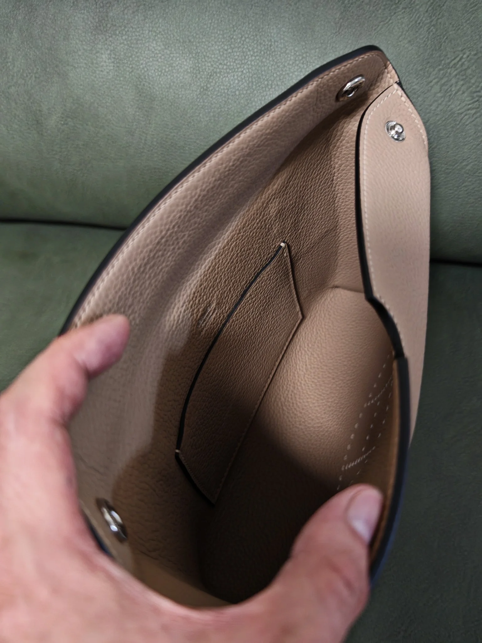 HERMES Messenger Bag 25cm Togo Leather - Image 5