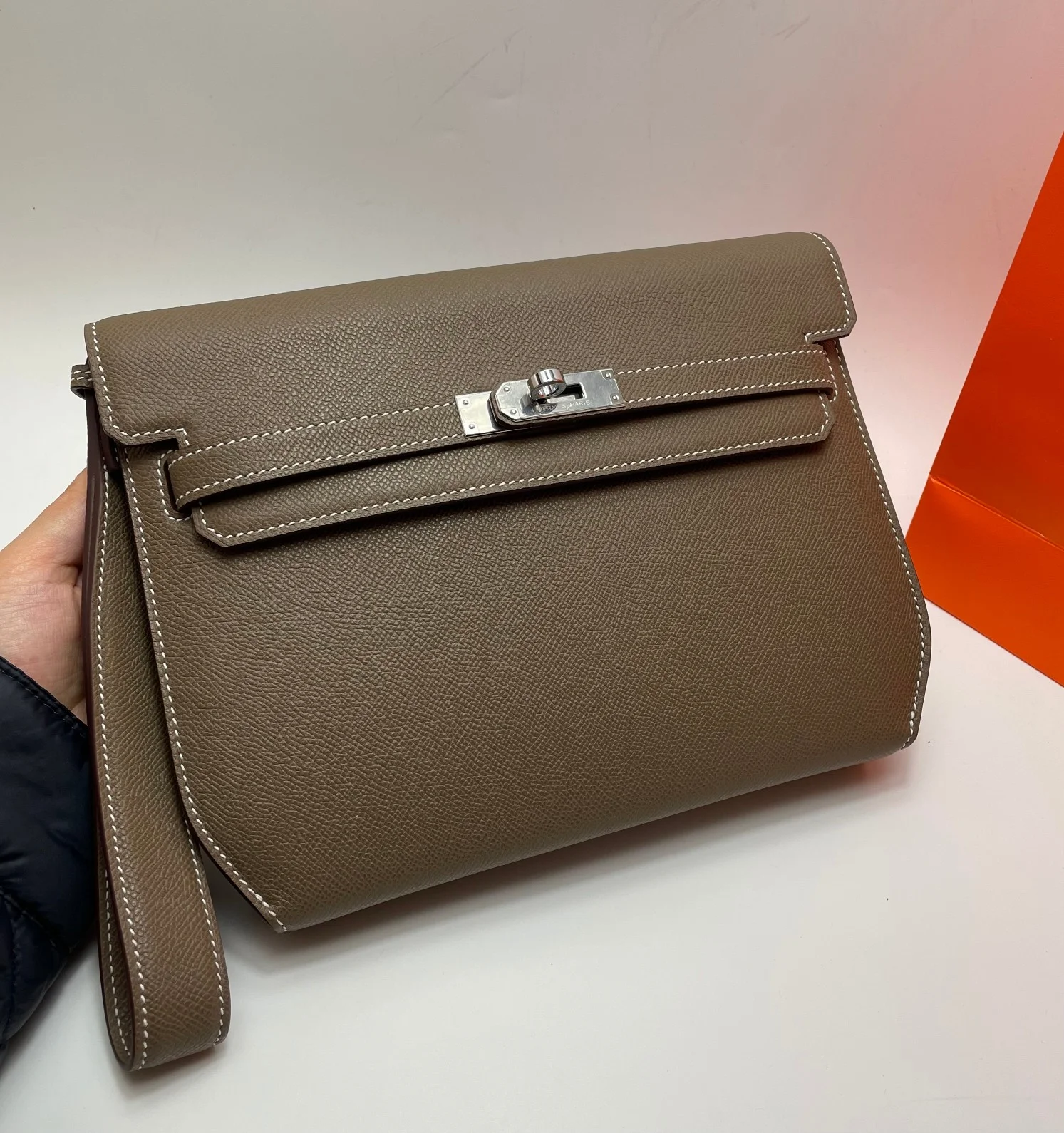 HERMES Handbag 25CM Cowhide Leather