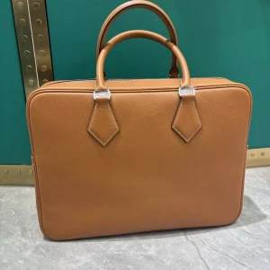 HERMES Men's Briefcase 38.28.9 Cowhide Leather