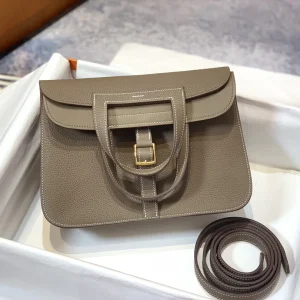 HERMES Mini Halzan 22cm 25cm Etoupe