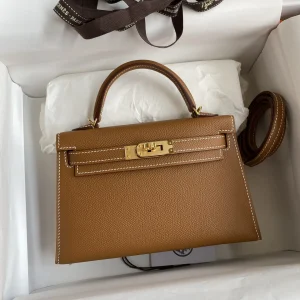 HERMES Mini Kelly 19cm Epsom Leather Gold