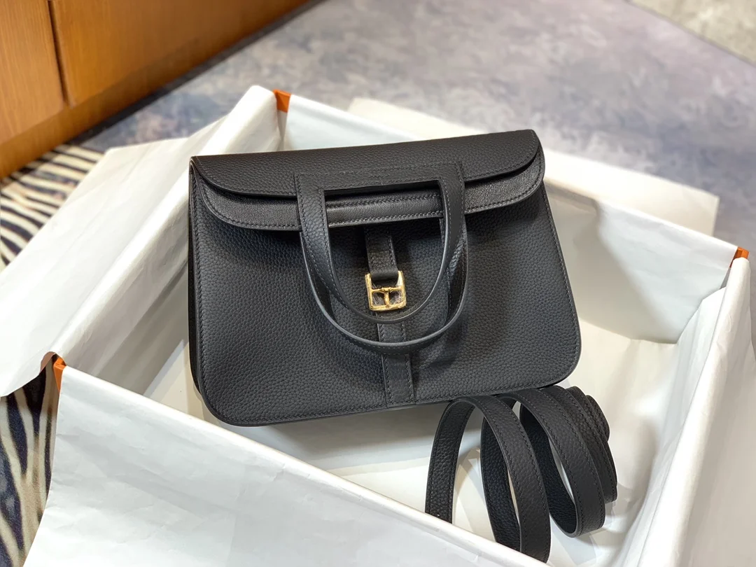 HERMES Mini Halzan 22cm 25cm Black