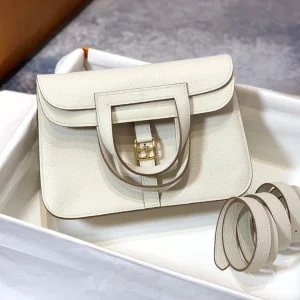 HERMES Mini Halzan 22cm 25cm Milk White