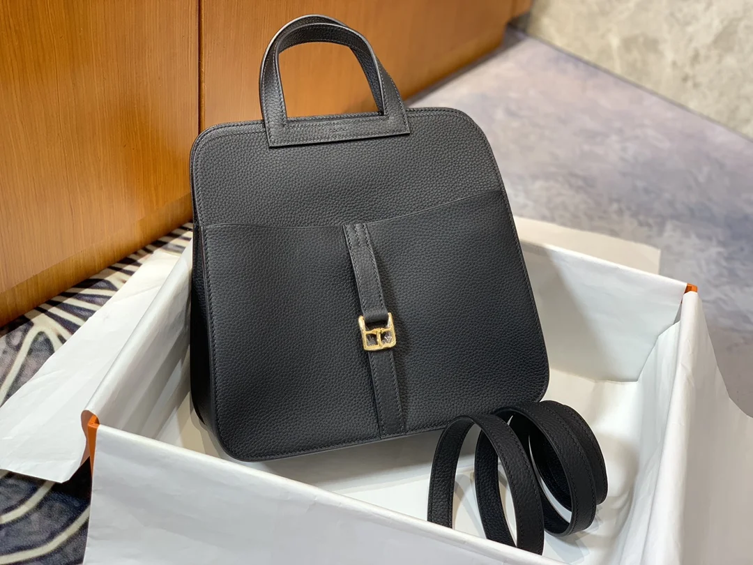 HERMES Mini Halzan 22cm 25cm Black - Image 3