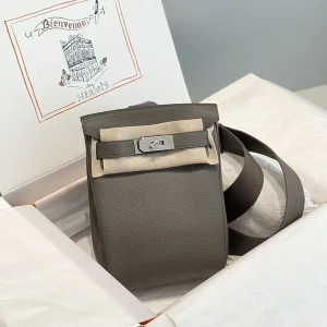 HERMES HAC A DOS 18x26x8 Tin Gray Silver Hardware