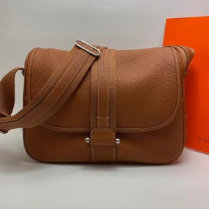 HERMES Messenger Bag 34x27x12 Cowhide Leather