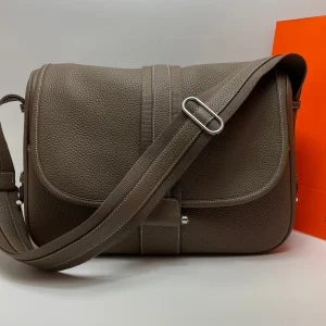 HERMES Messenger Bag 34x27x12 Cowhide Leather