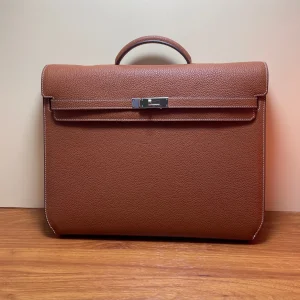 HERMES Men's Messenger Bag 36x29x5 Cowhide Leather