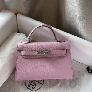 HERMES Mini Kelly 19cm Purple Silver Hardware