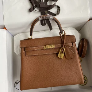 HERMES Kelly 25cm Togo Leather Gold Gold Hardware