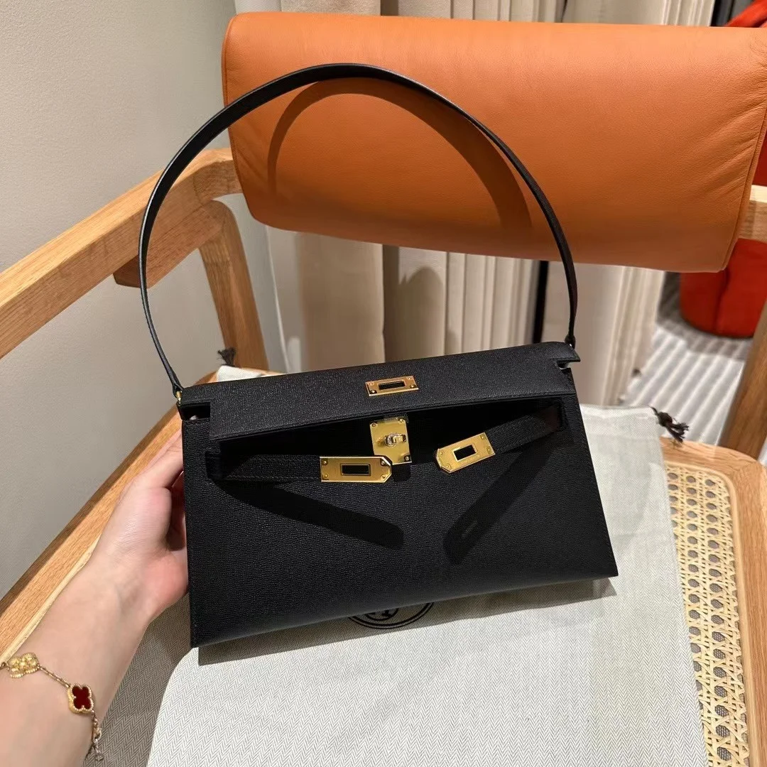 HERMES Kellyelan 27cm Madame Black Gold Hardware - Image 3
