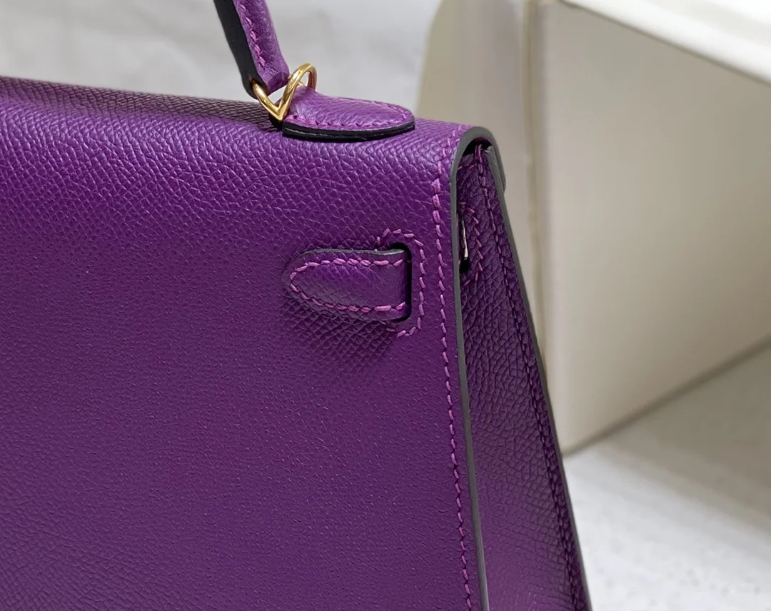 HERMES Mini Kelly 19cm Sapphire Purple - Image 5