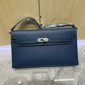 HERMES Kellyelan 27cm Madame Sapphire Blue Gold Hardware